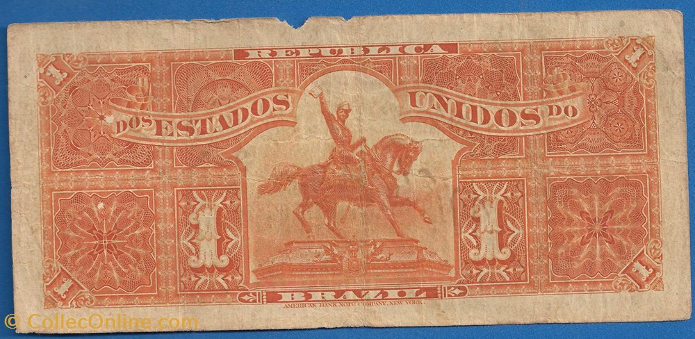 notas america do sul brasil 1 mil reis 1918