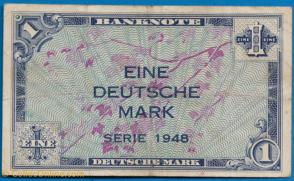 Alemanha 1 Deutsche Mark 1948 notas europa alemanha 1 deutsche mark 1948