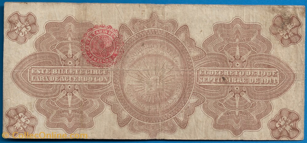 México 1 Peso 1915 notas america do norte mexico 1 peso 1915