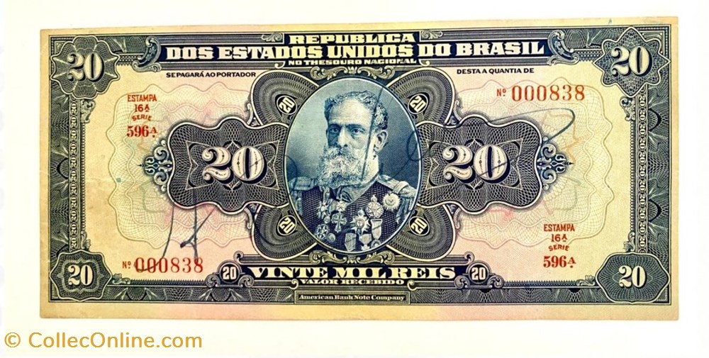 notas america do sul brasil 20 000 reis
