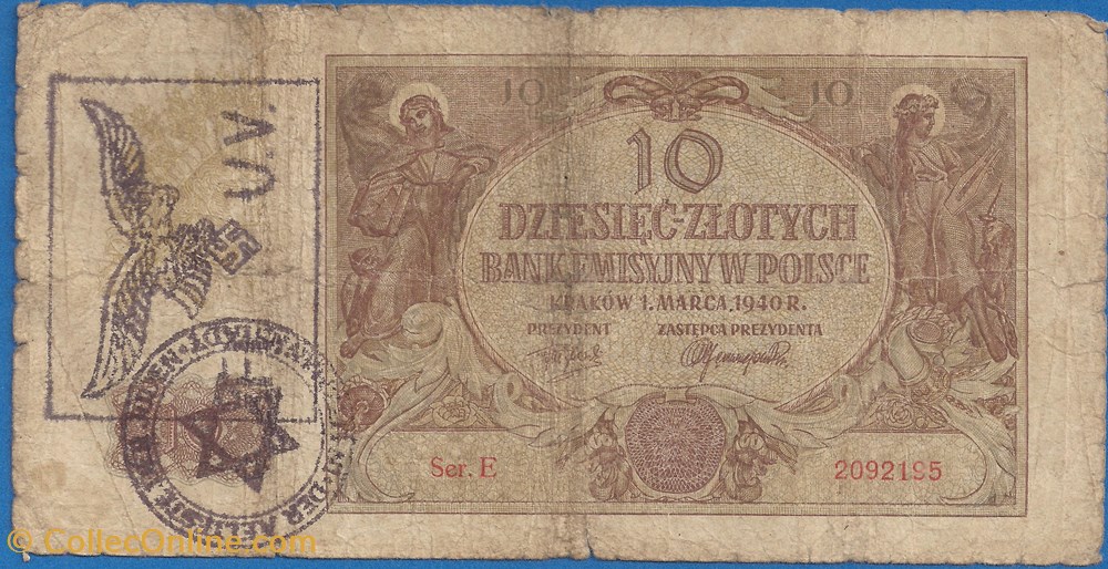 notas europa polonia 10 z otych 1940