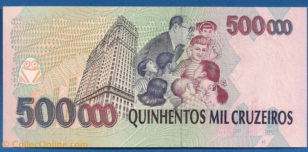 notas america do sul brasil 500 cruzeiros reais