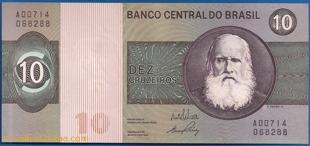 10 Cruzeiros 1970 notas america do sul brasil 10 cruzeiros 1970
