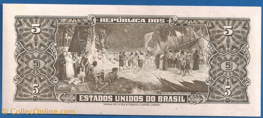 notas america do sul brasil 5 cruzeiros 1964