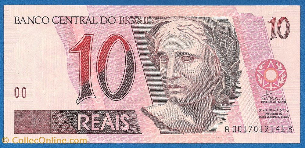 notas america do sul brasil 10 reais 1994