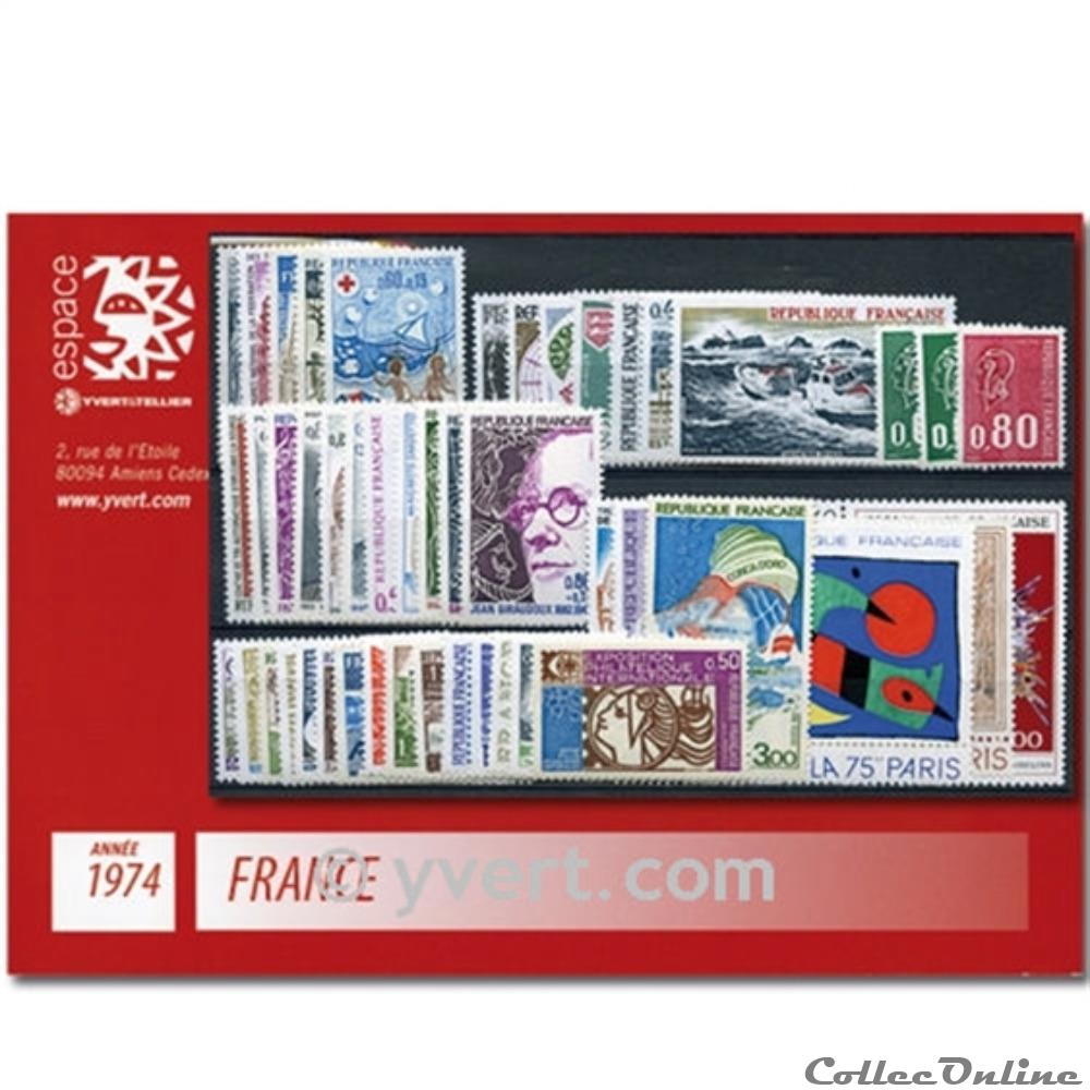 n 1783 1829 timbre france annee complete 1974