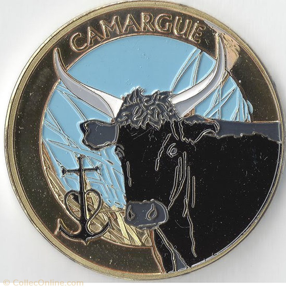 Souvenirs et patrimoine - La Camargue - taureau de couleur monnaie souvenirs et patrimoine la camargue taureau de couleur