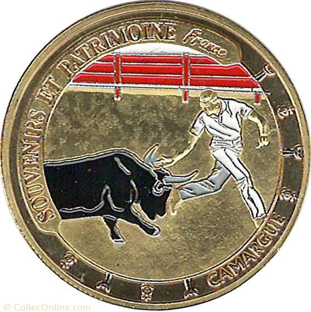 Souvenirs et patrimoine - La Camargue - taureau de couleur monnaie souvenirs et patrimoine la camargue taureau de couleur
