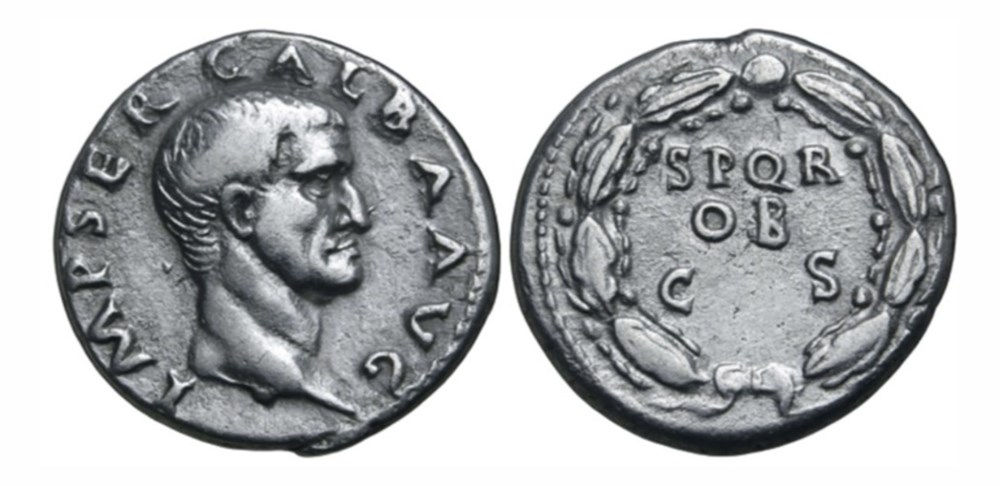 Galba - SPQR OB C S munzen antike bis romische imperial und republik galba spqr ob c s