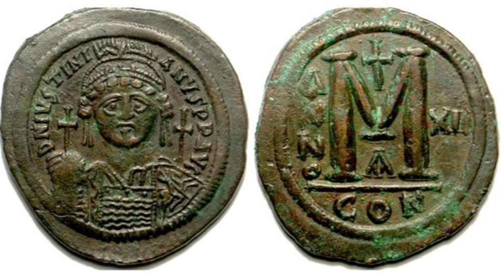 Justinian - Constantinopel - year 12 munzen antike bis justinian constantinopel year 12