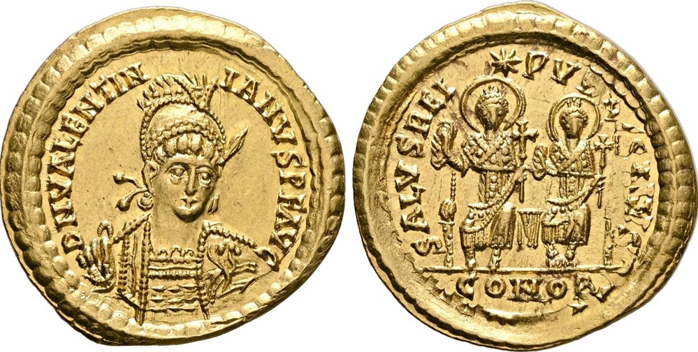 Valentinian III - Constantinople munzen antike bis andere alte valentinian iii constantinople