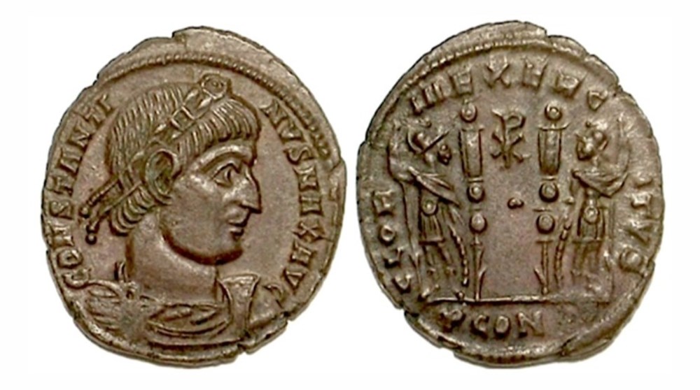 Constantine I - GLORIA EXERCITVS - Arles munzen antike bis constantine i gloria exercitvs arles