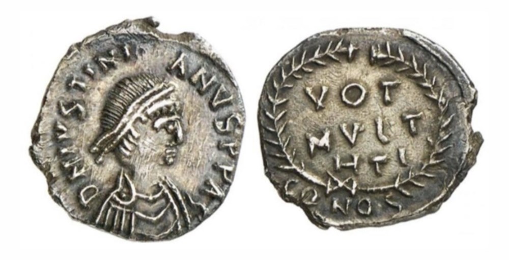 Justinian - 50 Nummi (Siliqua) munzen antike bis justinian 50 nummi siliqua