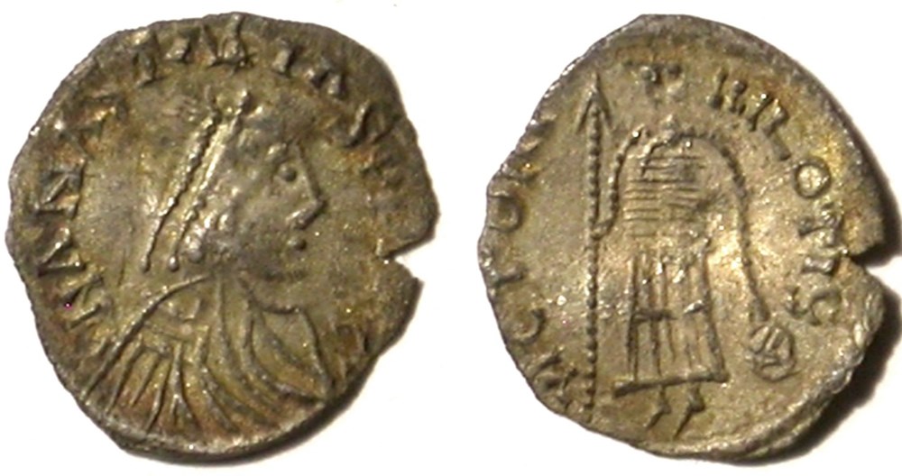 Argenteus in the name of Anastasius munzen barbarische konigreiche bis westgotenreich argenteus in the name of anastasius