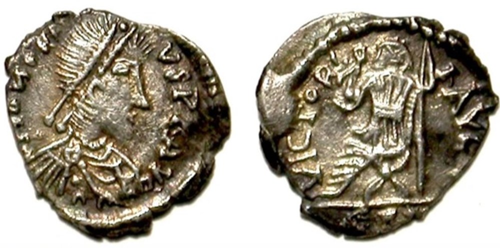 Siliqua in the name of Honorius munzen barbarische konigreiche bis westgotenreich siliqua in the name of honorius