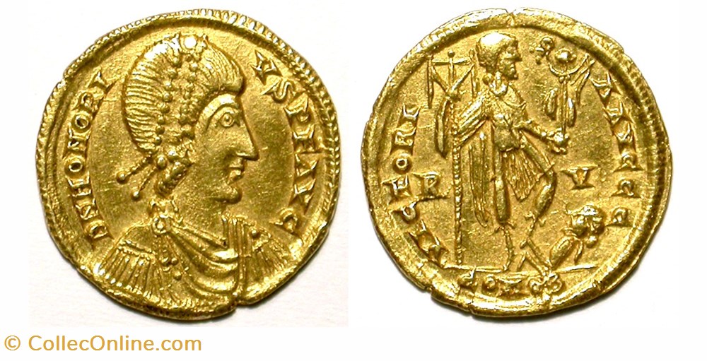 Solidus in the name of Honorius munzen barbarische konigreiche bis westgotenreich solidus in the name of honorius