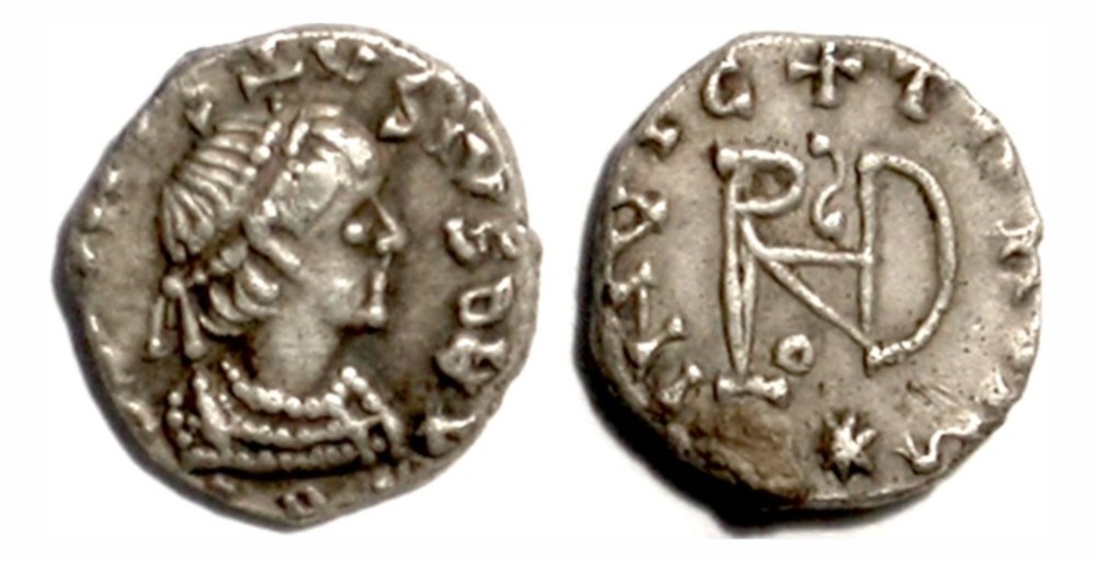 Theoderic - Quarter-Siliqua - Milan munzen barbarische konigreiche bis ostgotisches konigreich theoderic quarter siliqua milan