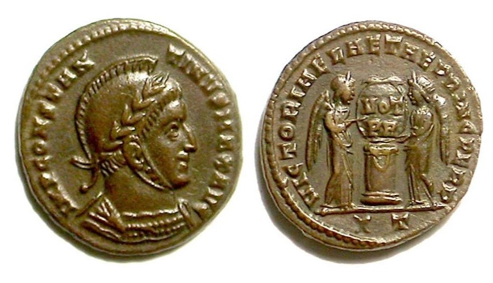Ticinum - VICTORIAE LAETAE PRINC PERP munzen ticinum victoriae laetae princ perp