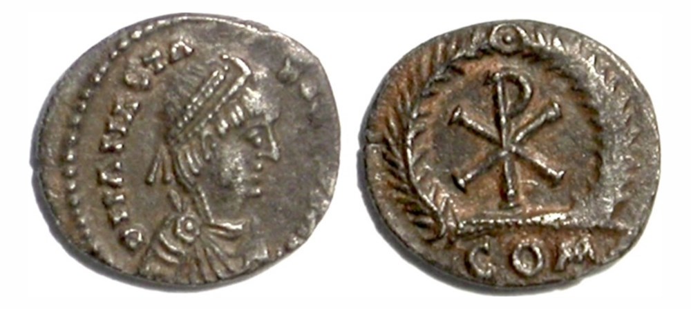 munzen theoderic half siliqua rome