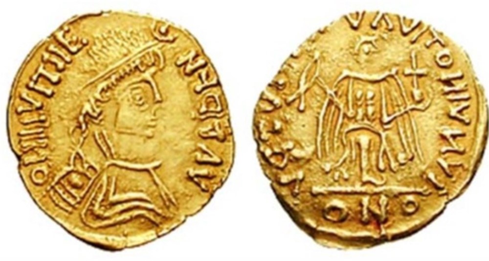 Justinian or Justin I munzen antike bis justinian or justin i