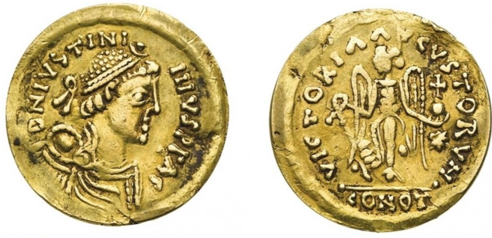 Baduila (Justinian) - Ticinum munzen antike bis baduila justinian ticinum