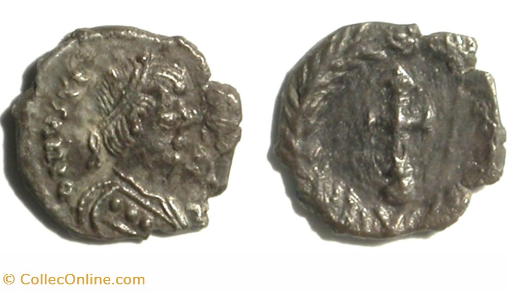 Justinian - Quarter-Siliqua munzen barbarische konigreiche bis ostgotisches konigreich justinian quarter siliqua