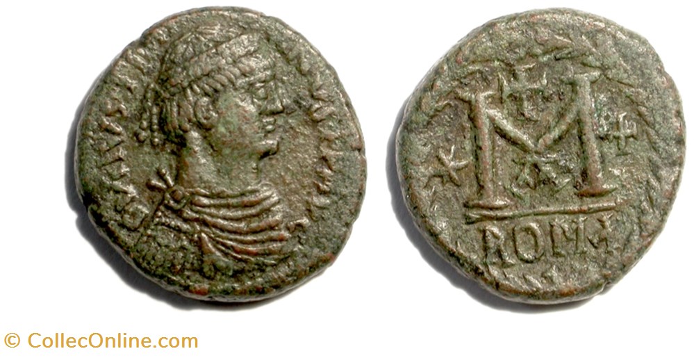 Justinian - Follis 40 Nummi - Rome munzen antike vor c bis nach justinian follis 40 nummi rome