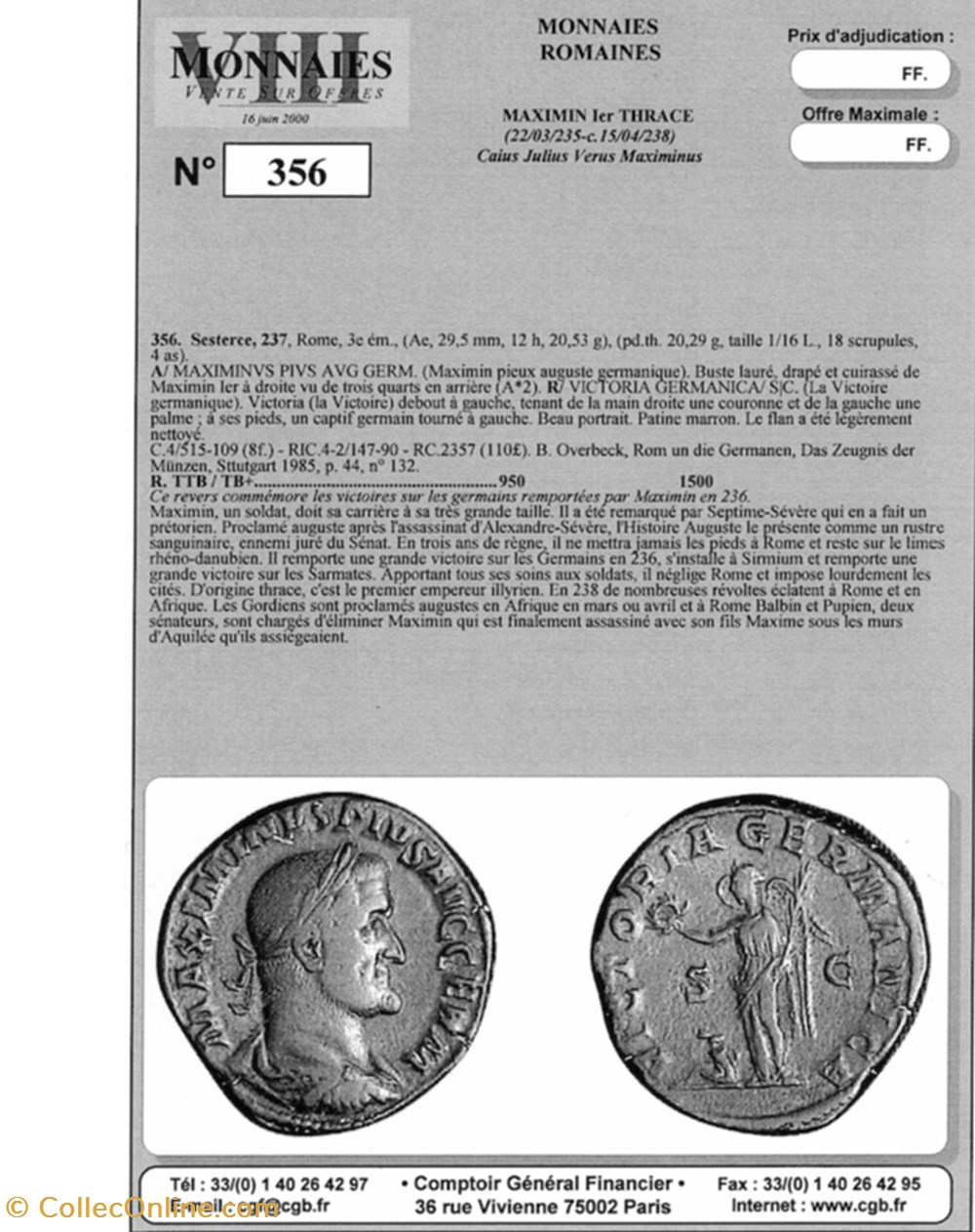 munzen antike vor j bis nach romische republikanische imperial maximinus thrax victoria germanica