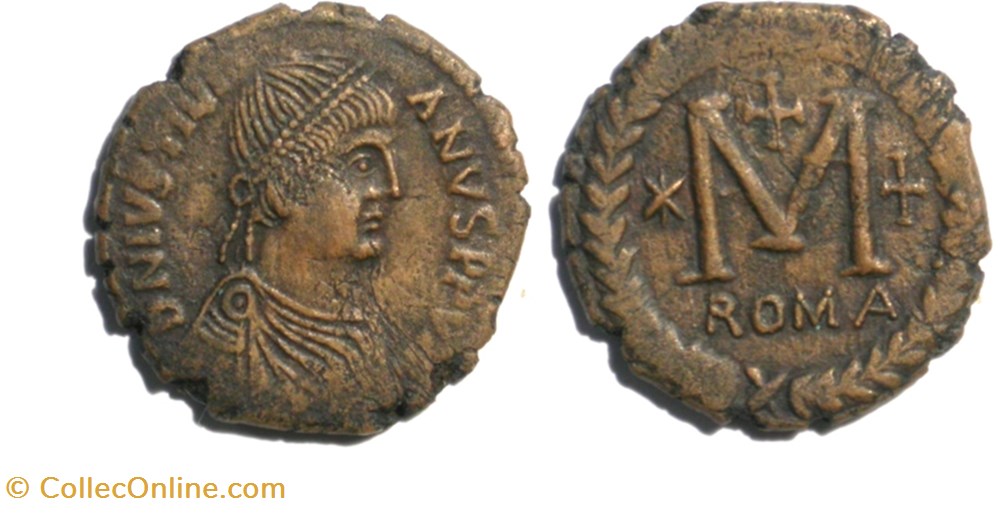 Justinian - Follis 40 Nummi - Rome munzen antike vor c bis nach justinian follis 40 nummi rome