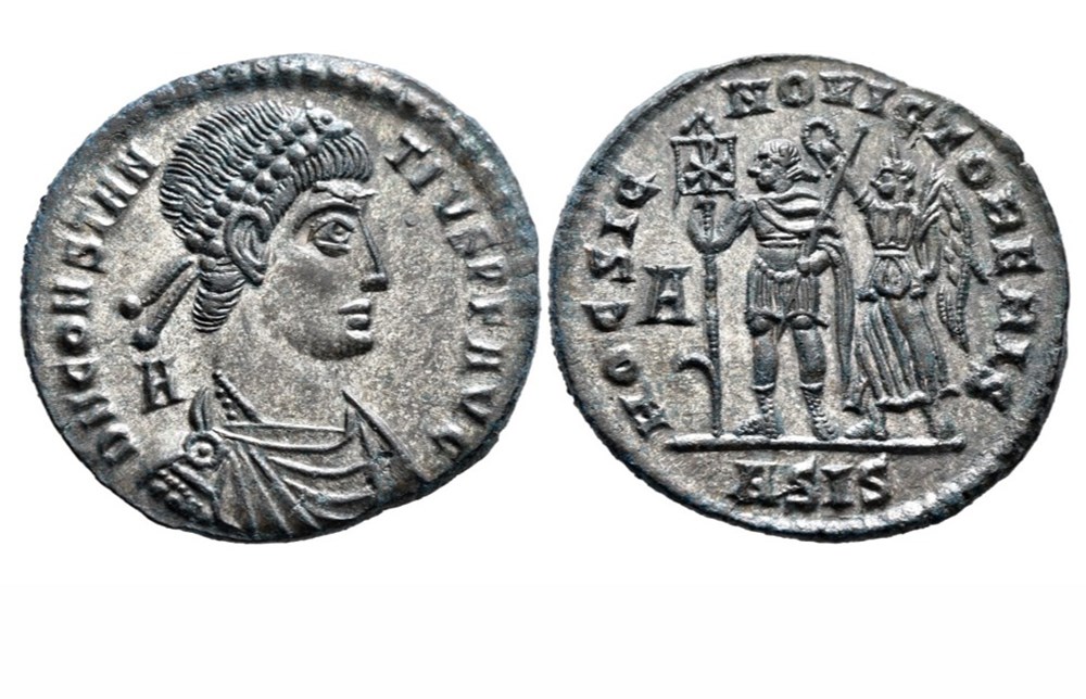 Siscia - HOC SIGNO VICTOR ERIS munzen antike bis romische imperial und republik siscia hoc signo victor eris