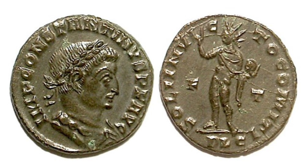 Lugdunum - SOL INVICTO COMITI munzen lugdunum sol invicto comiti