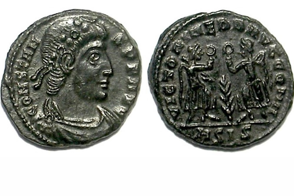 Siscia - VICTORIAE DD AVGG Q NN munzen antike bis romische imperial und republik siscia victoriae dd avgg q nn