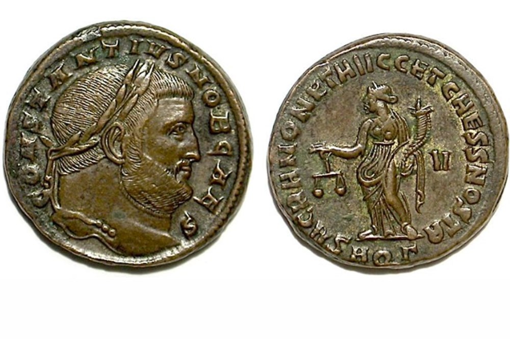 munzen antike bis romische imperial und republik constantius i sacra moneta avgg et caess nostra aquillea