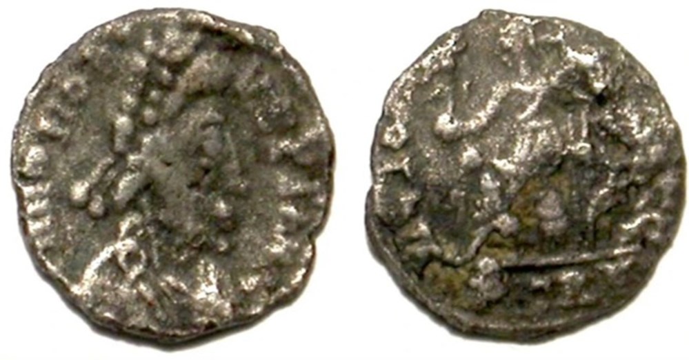 Siliqua in the name of Honorius munzen barbarische konigreiche bis westgotenreich siliqua in the name of honorius