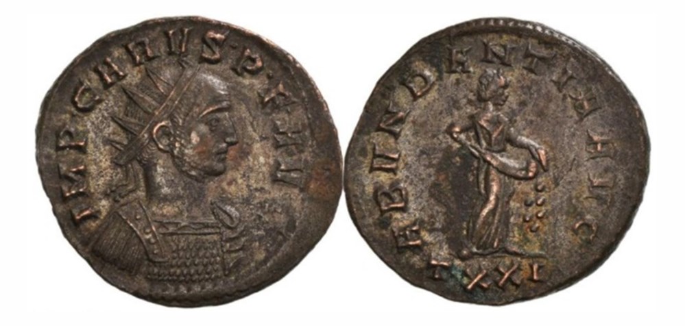 Ticinum - ABVNDANTIA AVG munzen antike bis romische imperial und republik ticinum abvndantia avg