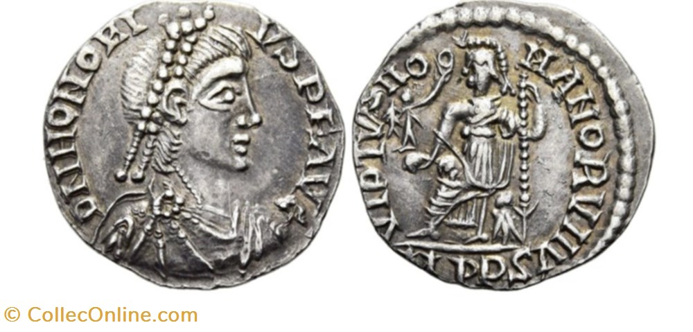 Siliqua in the name of Honorius munzen antike bis siliqua in the name of honorius