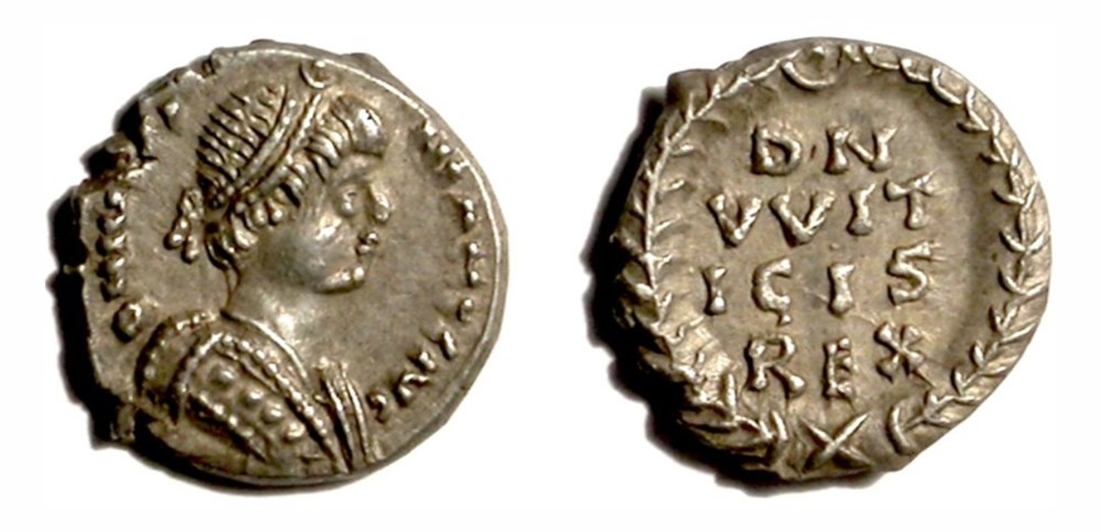 Witiges - Half-Siliqua - Ravenna munzen barbarische konigreiche bis ostgotisches konigreich witiges half siliqua ravenna