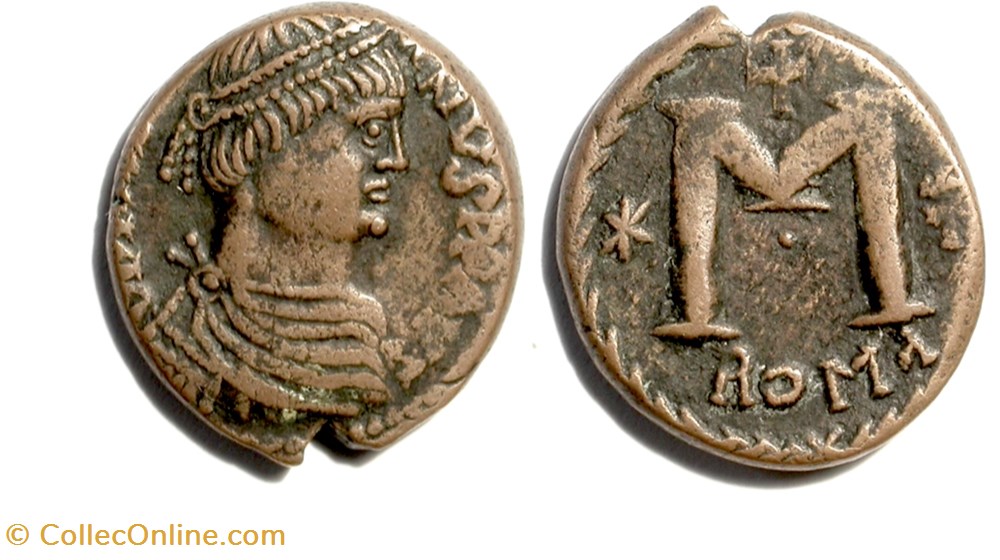 Justinian - Follis 40 Nummi - Rome munzen antike vor c bis nach justinian follis 40 nummi rome