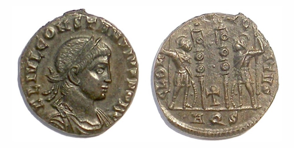 Constantius II - GLORIA EXERCITVS - Aquilea munzen antike bis constantius ii gloria exercitvs aquilea