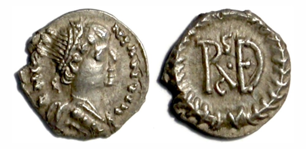 Witiges - Quarter-Siliqua - Ravenna munzen barbarische konigreiche bis ostgotisches konigreich witiges quarter siliqua ravenna