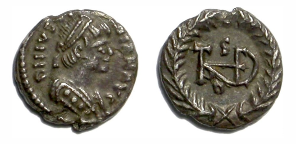 munzen barbarische konigreiche bis ostgotisches konigreich theodahat half siliqua ravenna
