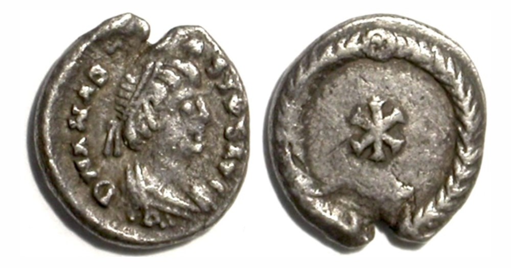 Theoderic - Half-Siliqua - Ravenna munzen barbarische konigreiche bis ostgotisches konigreich theoderic half siliqua ravenna