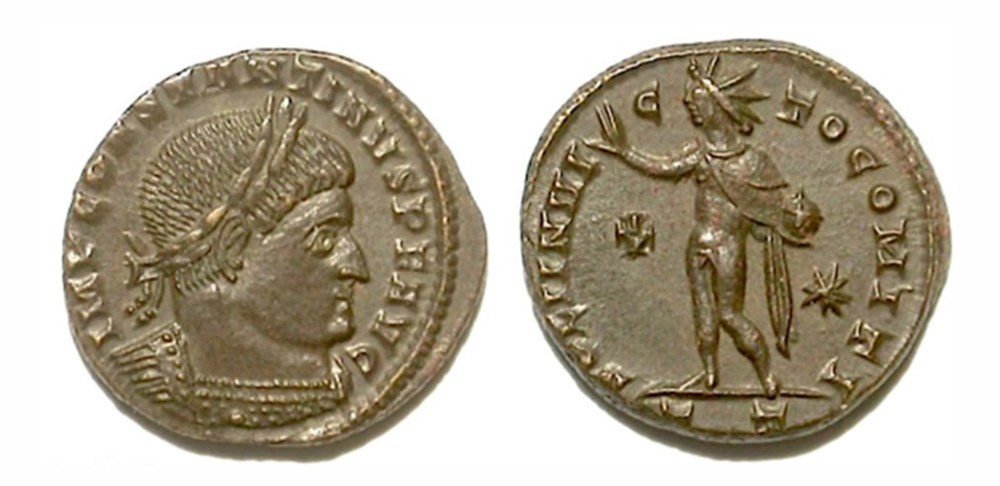 Constantine I - SOL INVICTO COMITI - Ticinum munzen antike bis constantine i sol invicto comiti ticinum