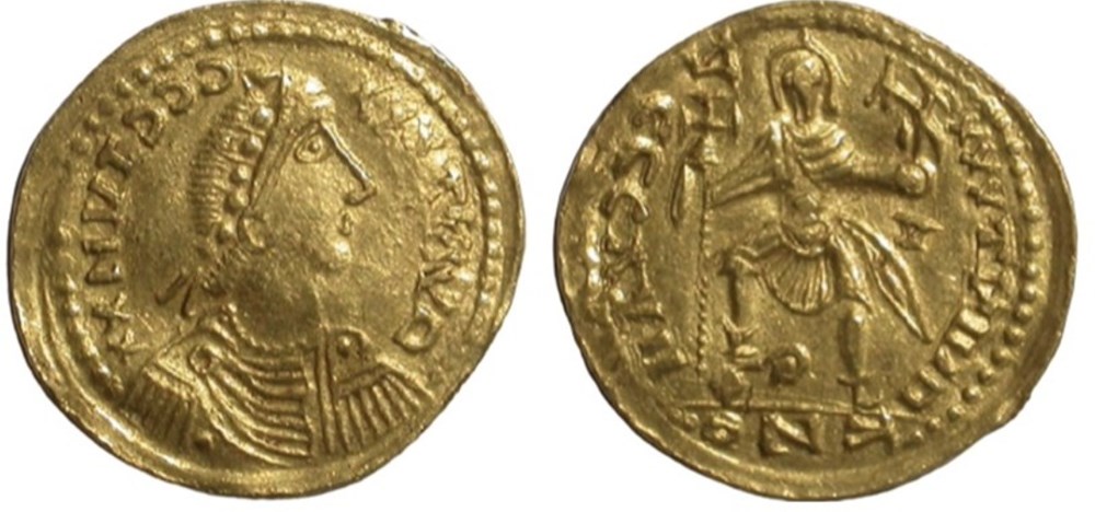 Solidus in the name of Valentinian III munzen antike bis solidus in the name of valentinian iii