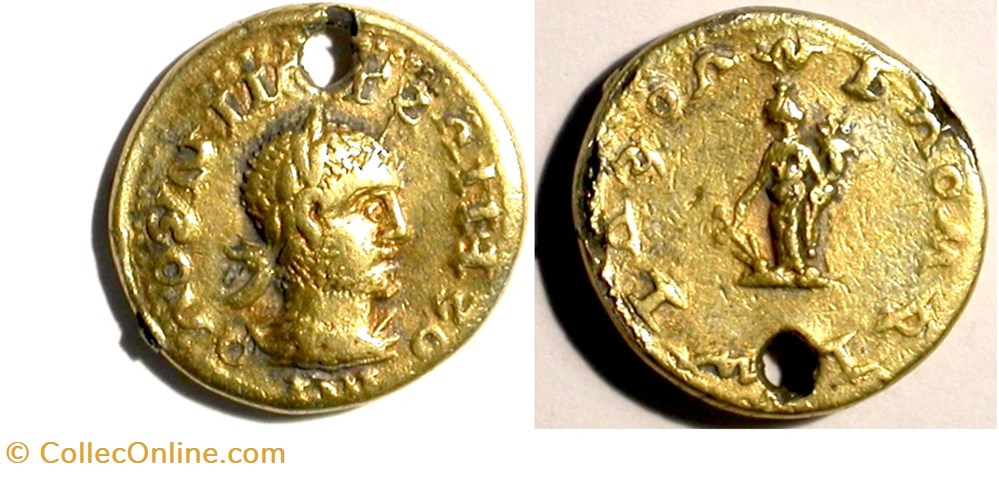 Imitation of Severan aureus (?) (gilded) munzen antike bis imitation of severan aureus gilded