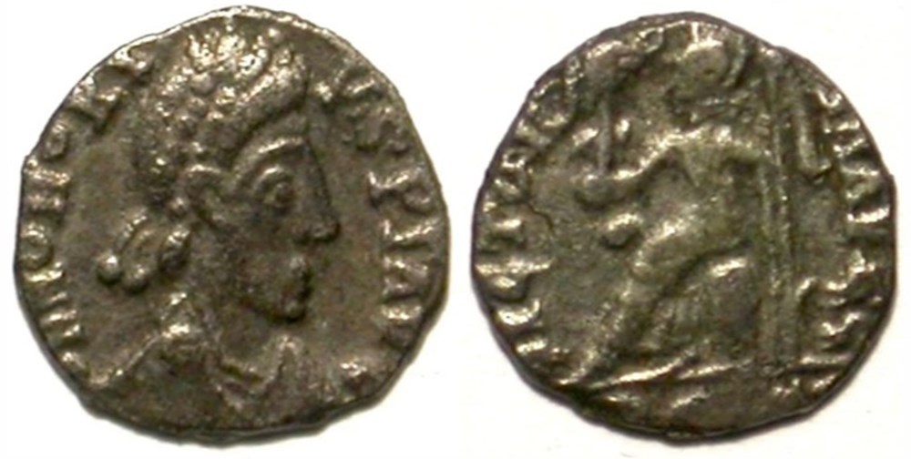 Siliqua in the name of Honorius munzen barbarische konigreiche bis westgotenreich siliqua in the name of honorius