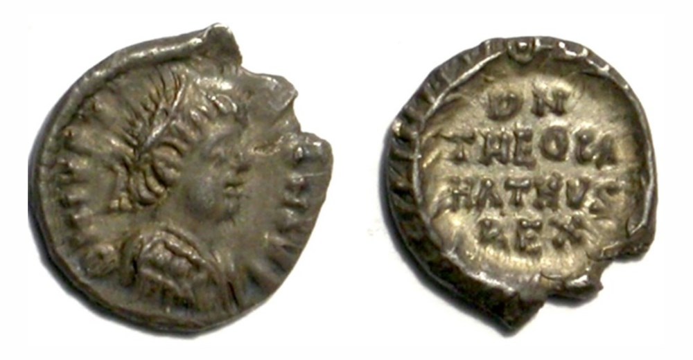 munzen barbarische konigreiche bis ostgotisches konigreich theodahat quarter siliqua ravenna