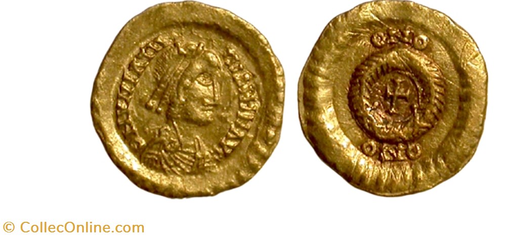 Tremissis in the name of Valentinian III munzen antike bis tremissis in the name of valentinian iii