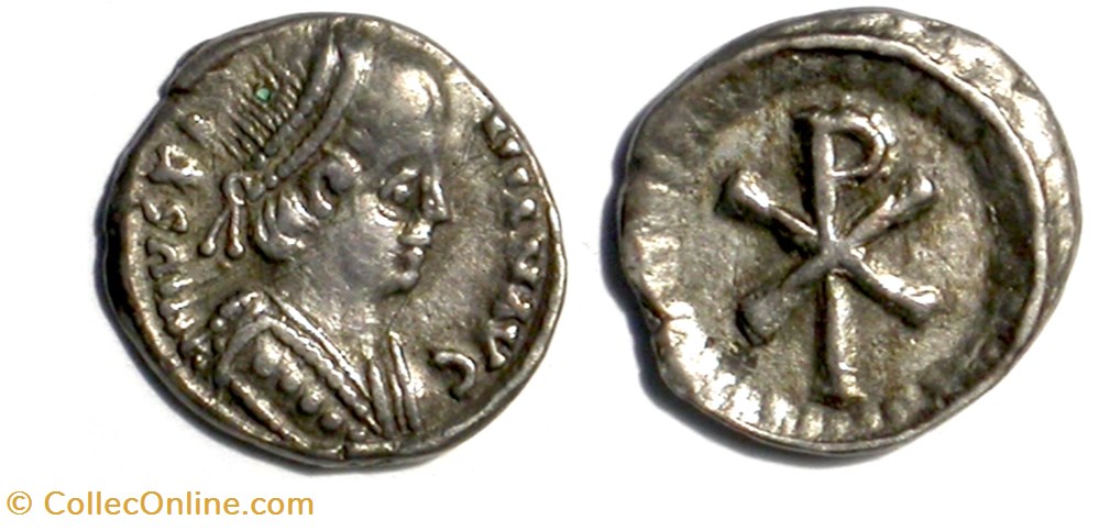Justinian - Half-Siliqua - Ravenna munzen barbarische konigreiche bis ostgotisches konigreich justinian half siliqua ravenna