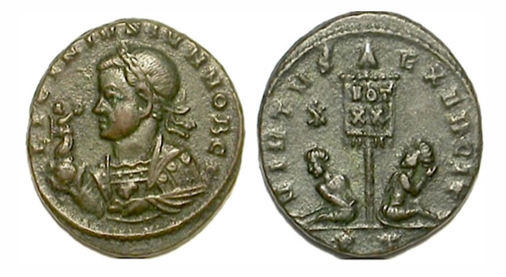 munzen antike bis constantius ii virtvs exercit ticinum